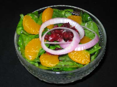 Mandarine Spinach Craisin Poppyseed Salad