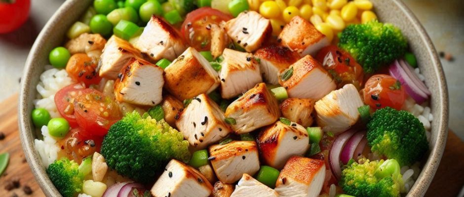 7 min dinner chicken and rice bowl recipe