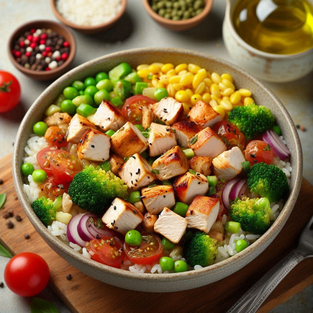 7 min dinner chicken and rice bowl recipe