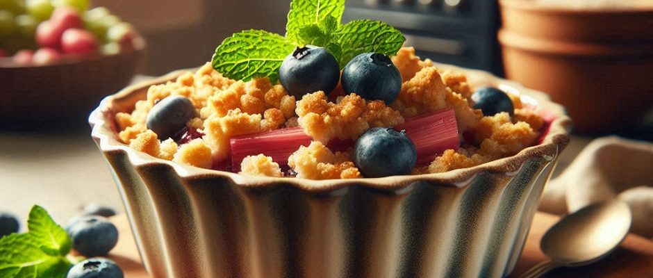 blueberry rhubarb crisp recipe blubarb