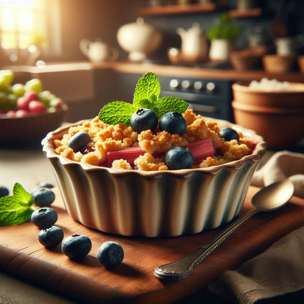 blueberry rhubarb crisp recipe blubarb