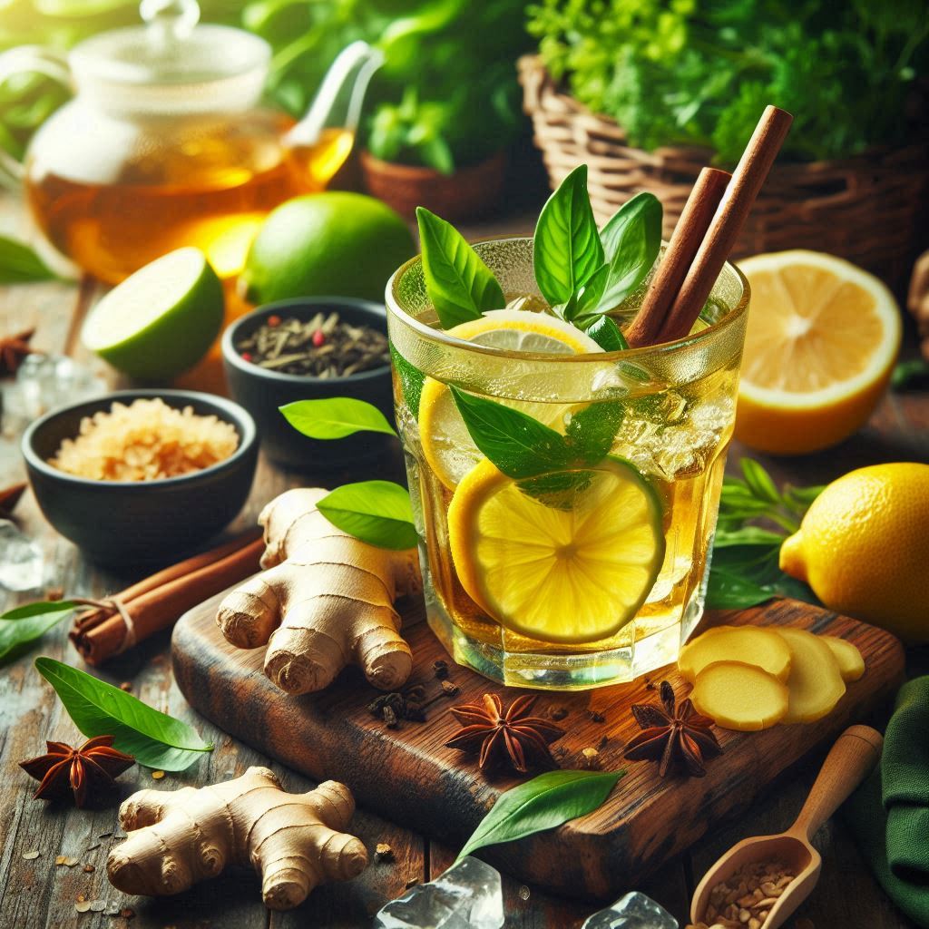 Green Tea Iced Tea with Ginger and Lemon Recipe