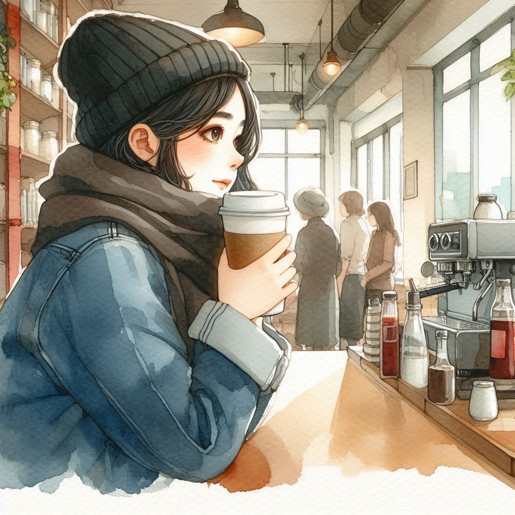 Girl Waiting at a Coffee Shop
